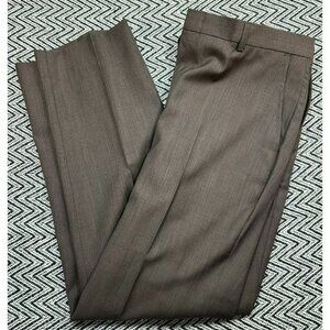 Jos. A. Bank Traveler Tailored Fit Brown Wool Dress Pants 34W X 32L
